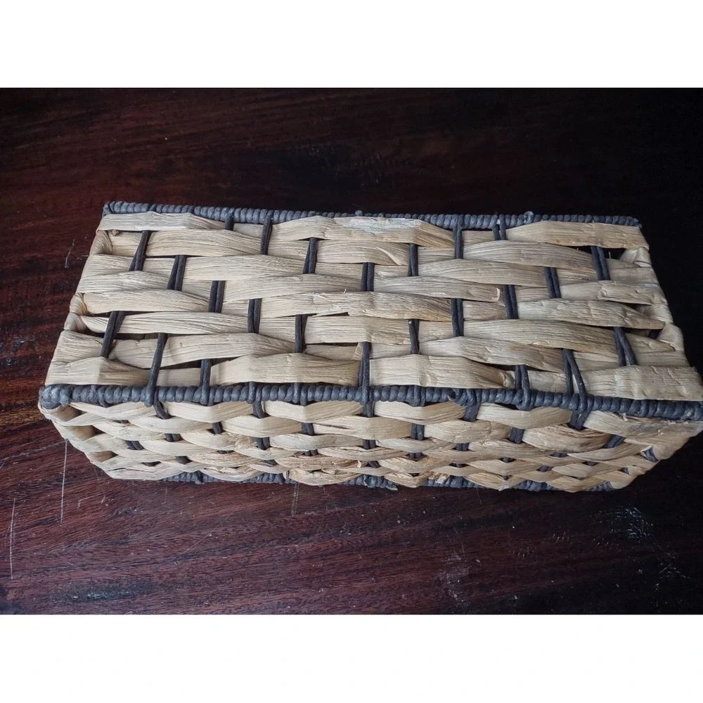 Rustic Handwoven Divided Wicker Basket Organizer 12